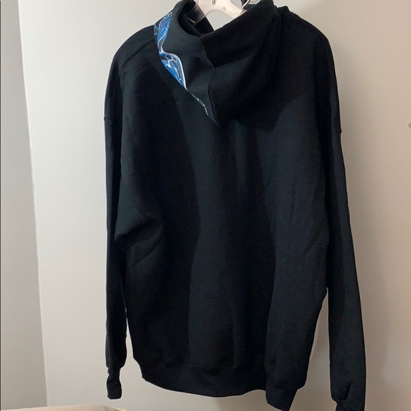 Black Hoodie Sweatshirt with Skull on Hood - Picture 3 of 5